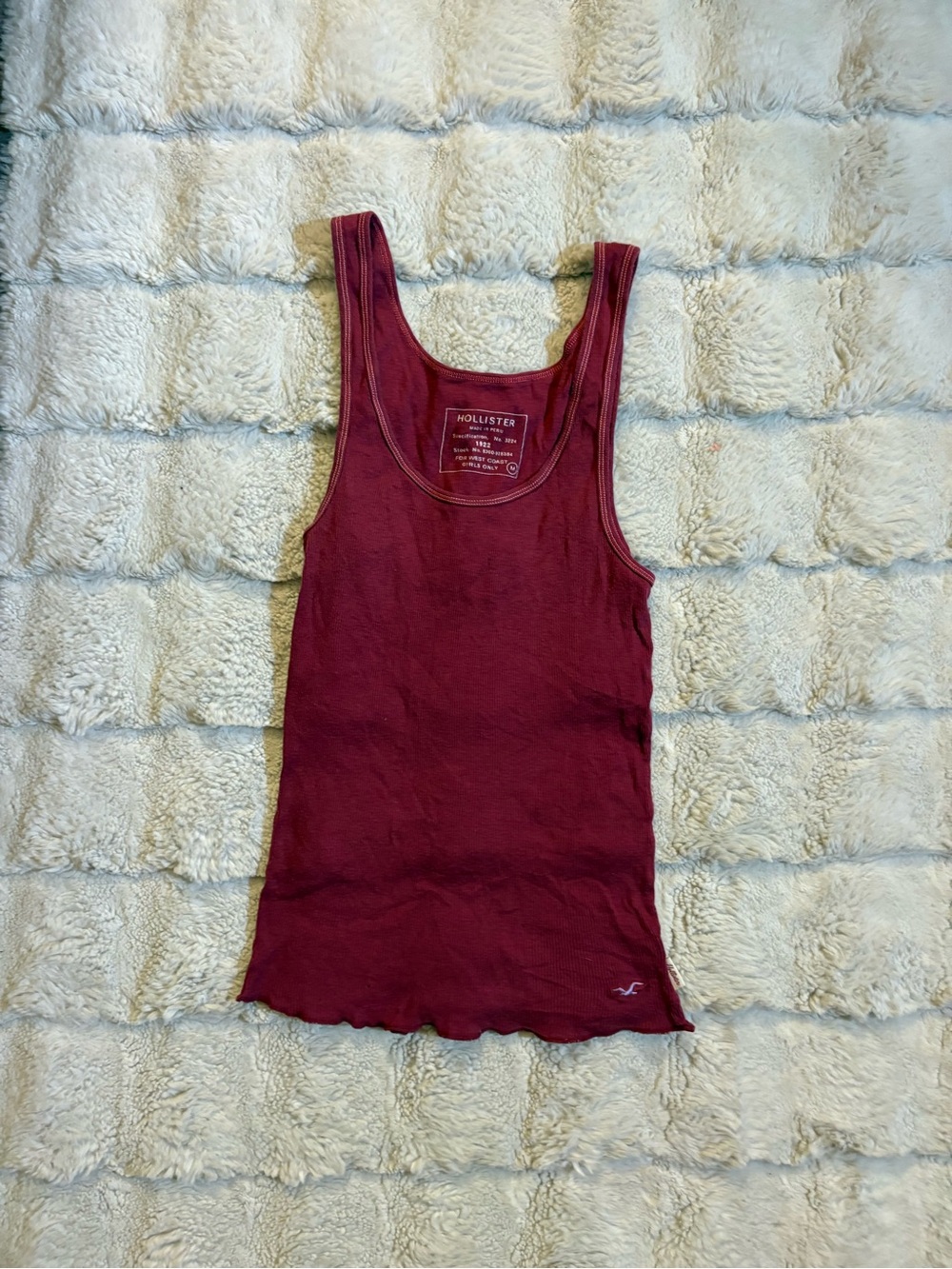 Hollister Women's Ribbed Wine Tank Top
